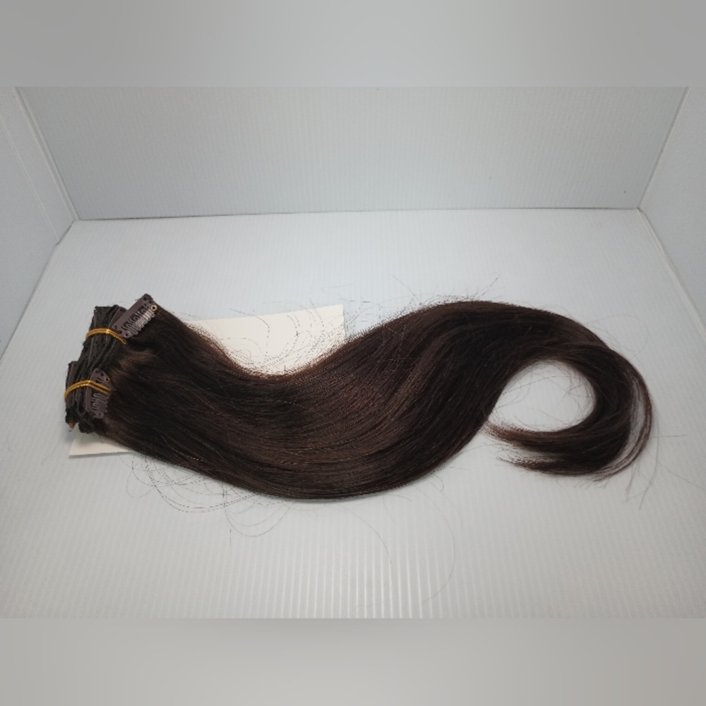 Suyya Human Hair Clip In Extensions. Dark Brown. 70g 16inch